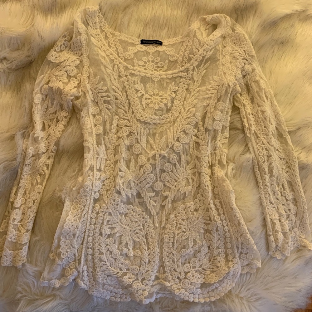 You Are Not Alone Cream Crochet Top